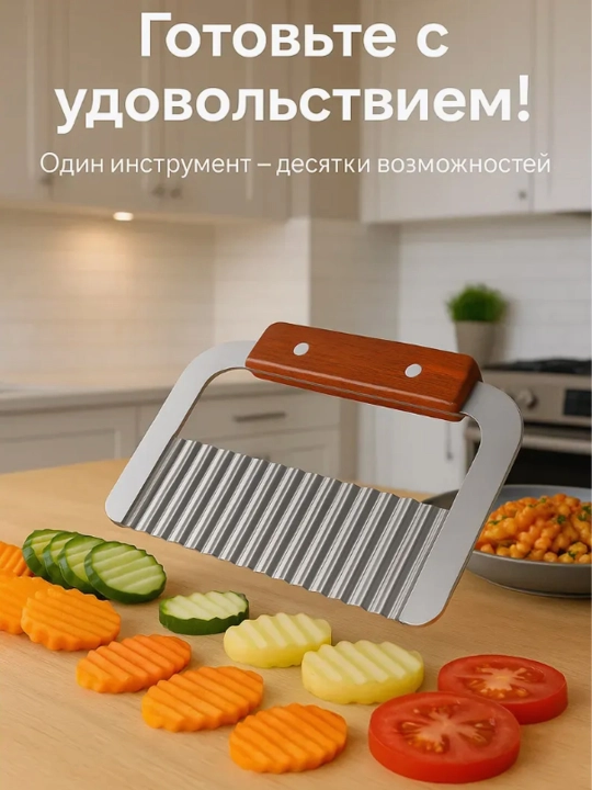 Кухонный нож «Волна» для фигурной резки овощей и картофеля