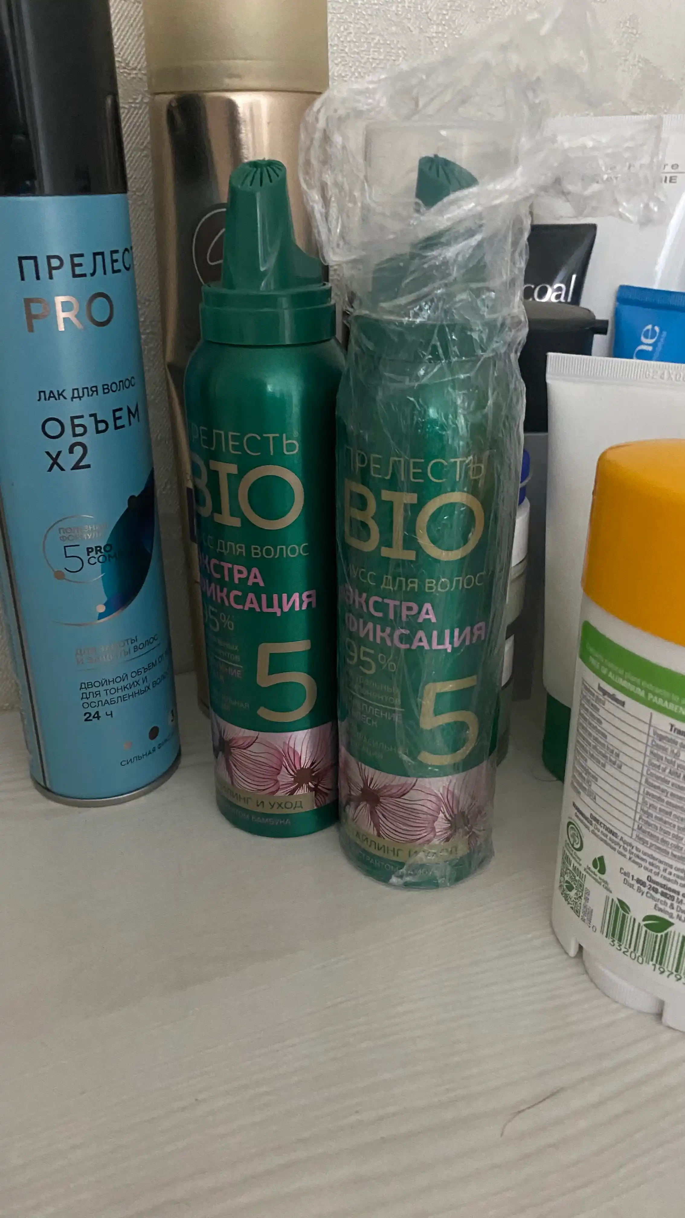 Мусс для укладки волос экстрасильная фиксация Прелесть Bio с экстрактом бамбука 160 мл