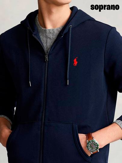 Erkaklar va ayollar uchun Ralph Lauren, kapyushonli va molniyali xudi, zip, kurtka, S–3XL