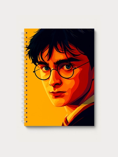 Блокнот Гарри Поттер, Harry Potter, А5, 40 страниц, стильная тетрадь, фанатский скетчбук — ТОЧКА-ПОТЕР-ИНДИГО-полоса