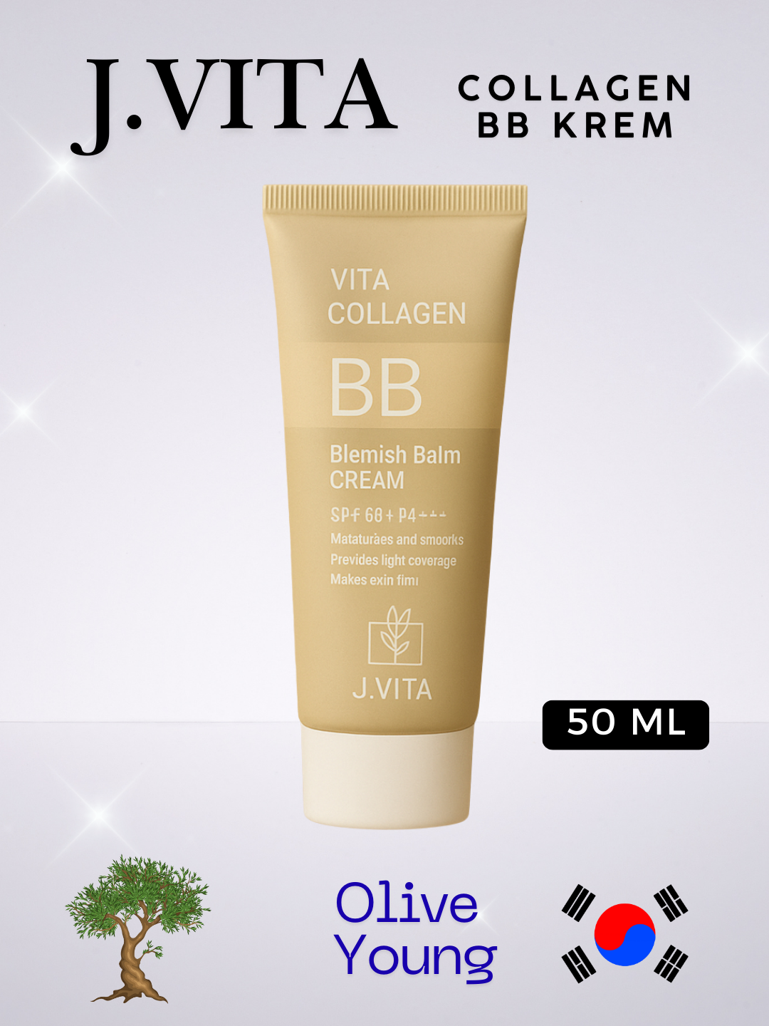 Тональный крем J. Vita Collagen BB, солнцезащитный и коллагеновый, 50 мл - 