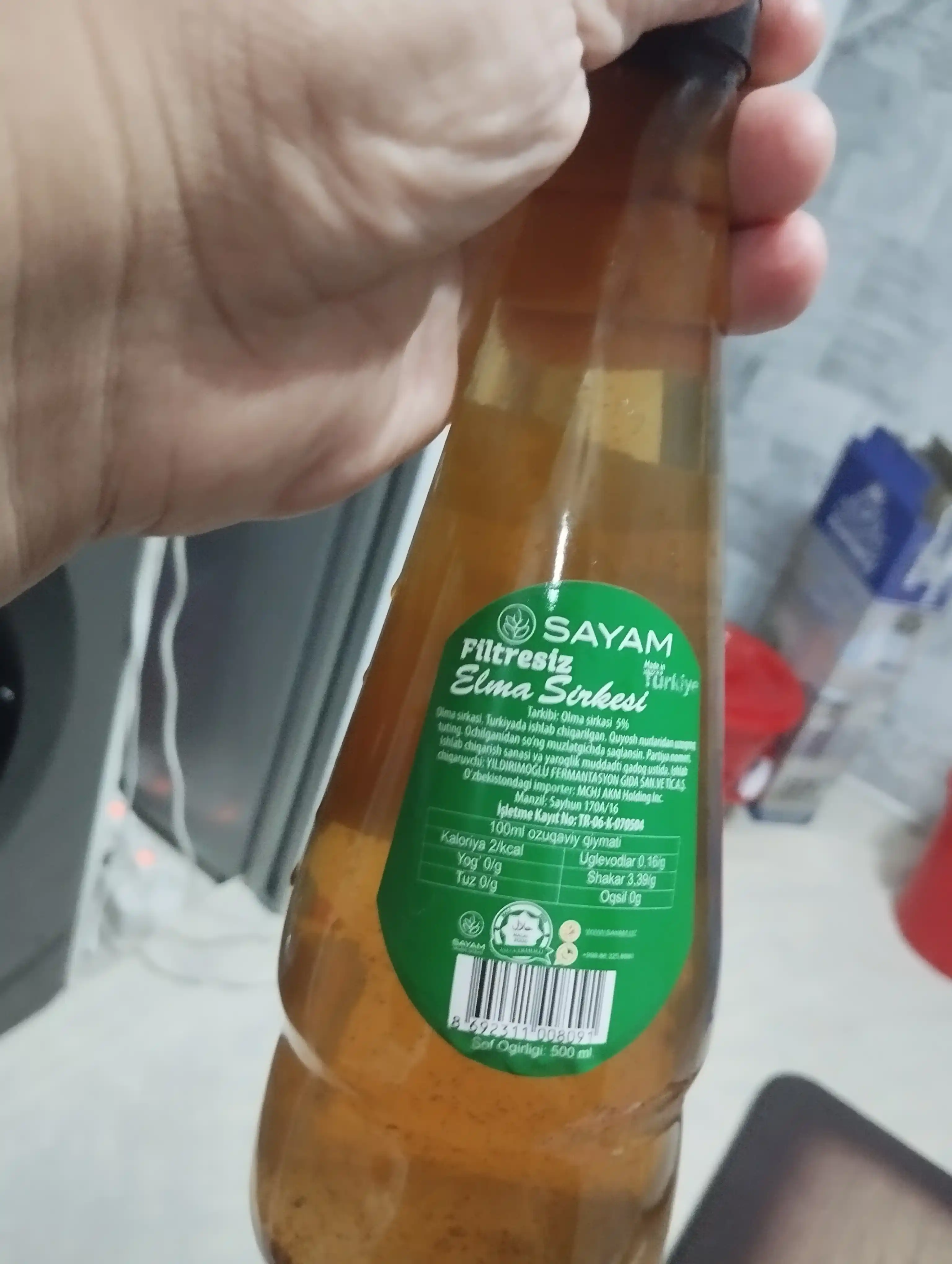 Olma sirkasi, Sayam, organik, filtirlanmagan, 500 ml, Turkiya