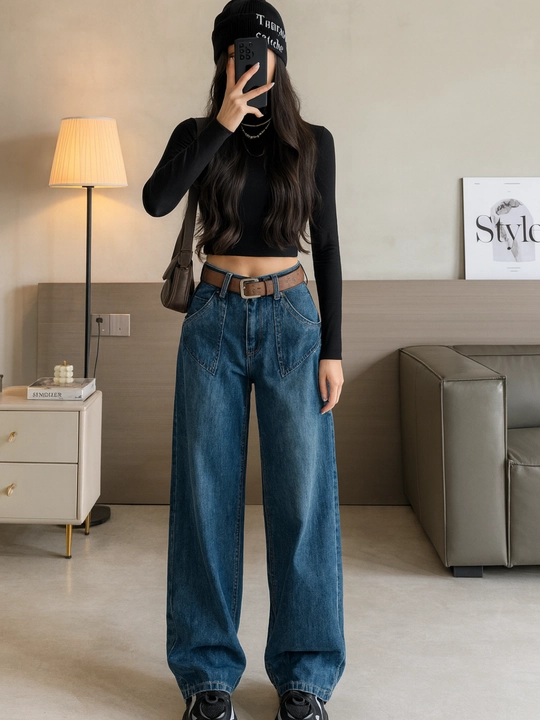 Ayollar uchun keng jinsi shimlar koreyscha casual High Waist erkin kesim S–2XL
