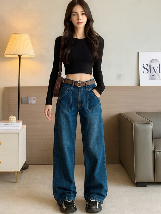 Ayollar uchun keng jinsi shimlar koreyscha casual High Waist erkin kesim S–2XL