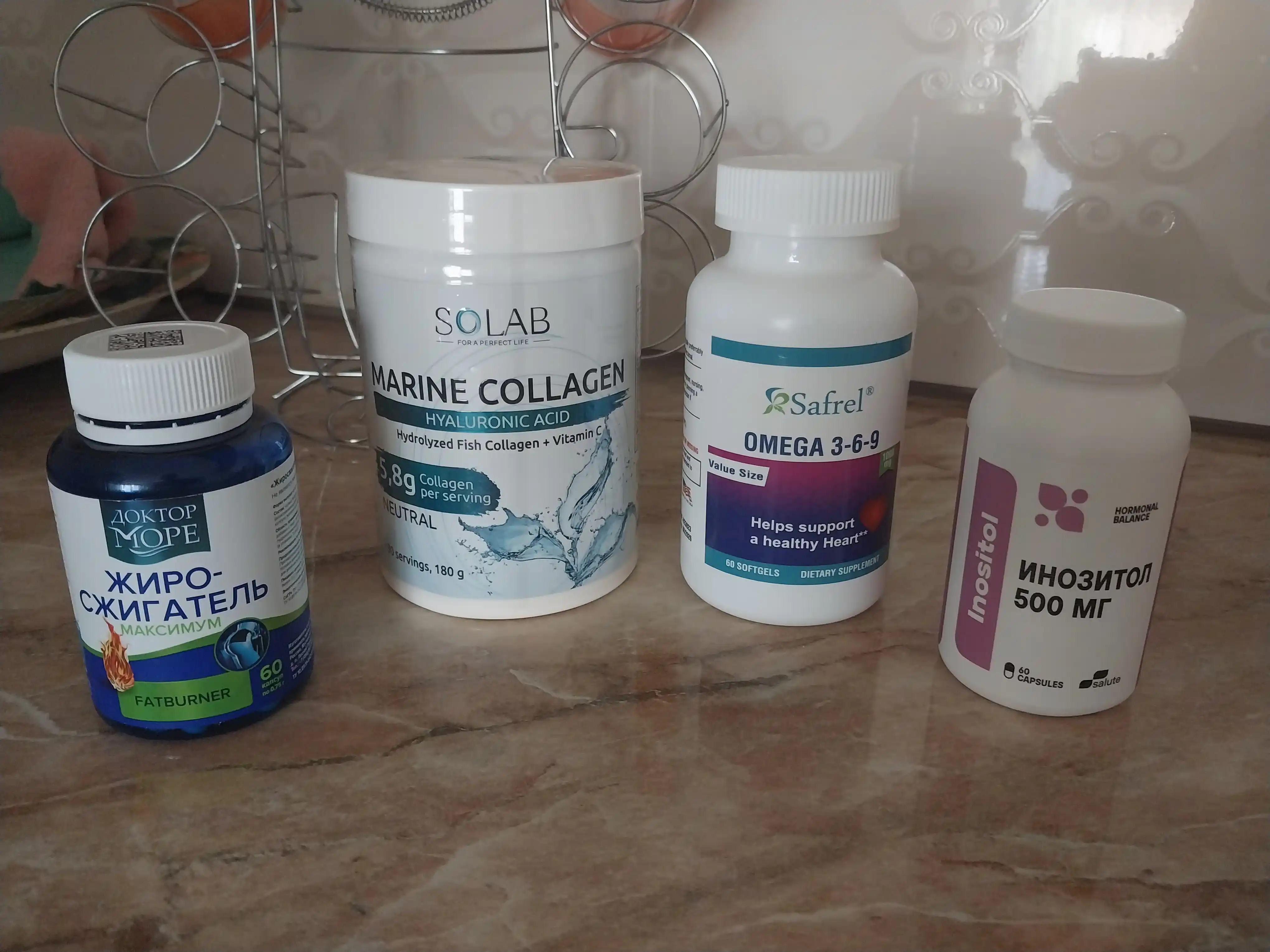 Dengiz kollageni +Gialuron kislotasi + C vitamini, SOLAB, Neytral ta'ml, 180g, 30 porsiya