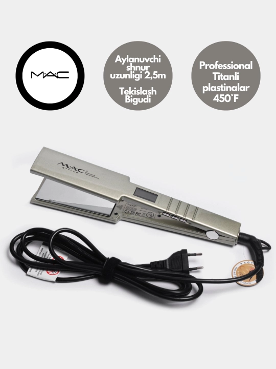 Professional soch tekislovchi dazmol MAC Styler MC-5518A Titan, LCD displeyli