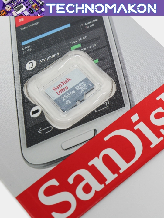 Карта памяти SanDisk Ultra, 32, 64, 128, 256, 512 ГБ, 100 Mb/s, Micro SD