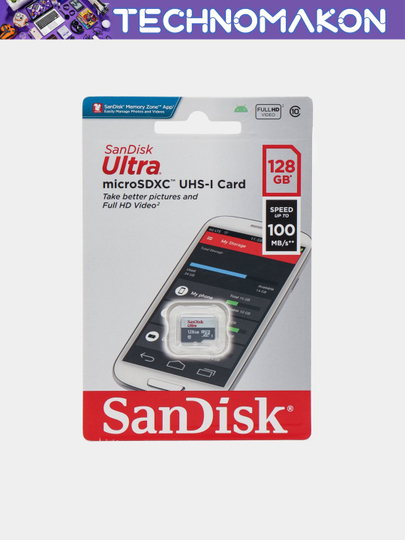 Карта памяти SanDisk Ultra, 32, 64, 128, 256, 512 ГБ, 100 Mb/s, Micro SD