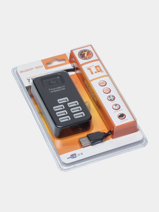 Portativ USB hub P-1602, 7 ta USB uchun kontsentrator