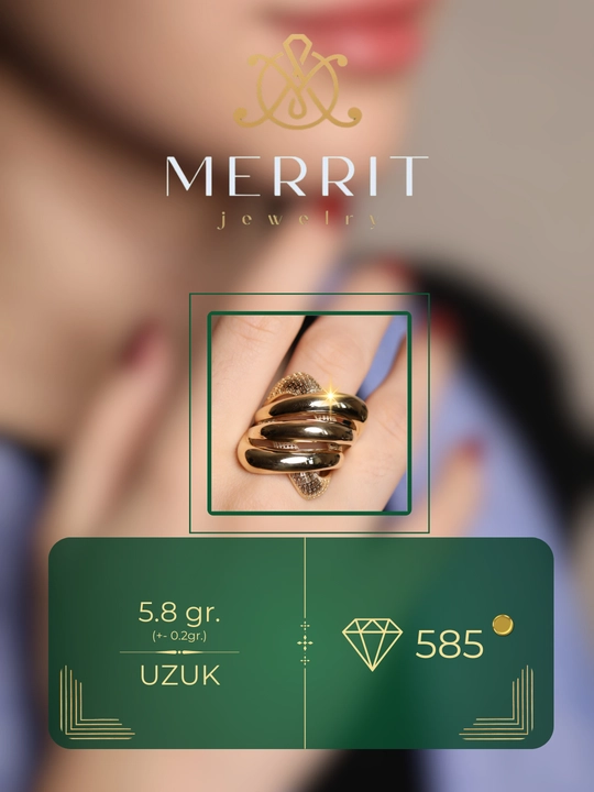 Золотое кольцо для женщин и девушек, 585 проба, размер 16-20, M03U, MERRIT