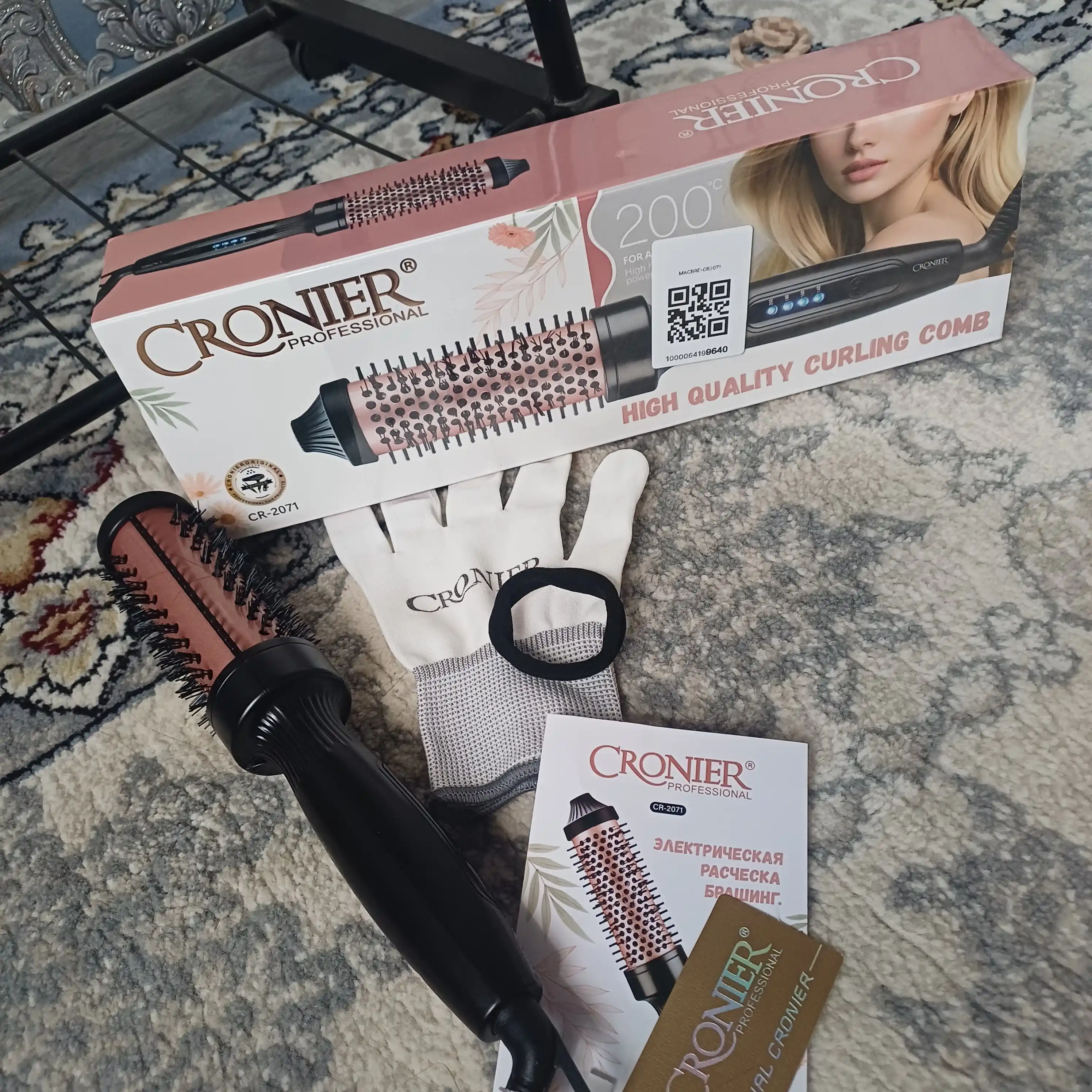 Professional elektr taroq brash Cronier CR-2071, harorat ko'rsatkichi bilan