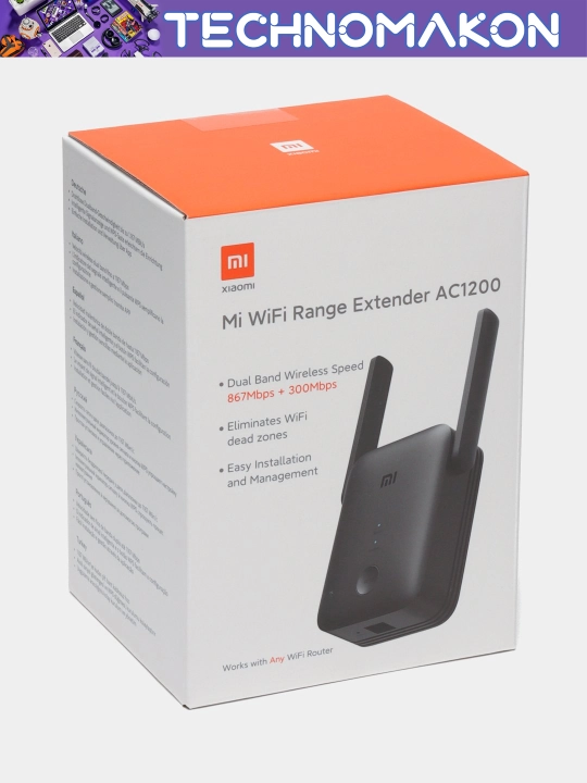 Wi-Fi усилитель сигнала Mi Wi-Fi Range Extender AC1200, репитер, 5 GHz