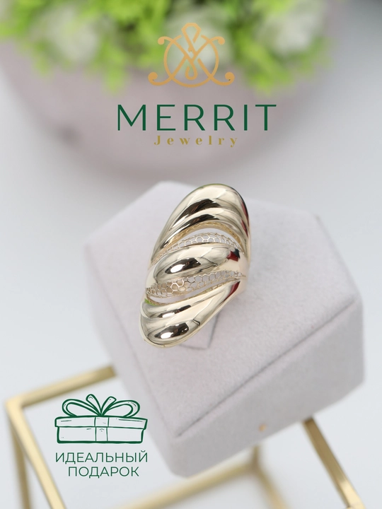 Золотое кольцо для женщин и девушек, 585 проба, размер 16-20, M04U, MERRIT