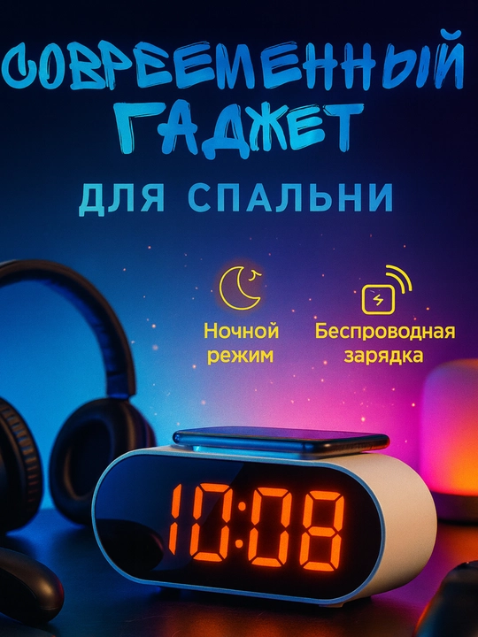 LED stol soati GH9000 – zamonaviy ko‘p funksiyali, kalendar va budilnik - 