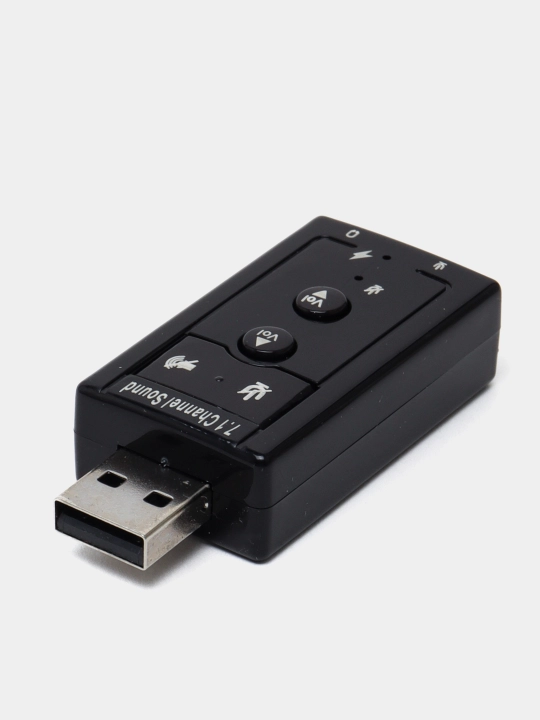 Tashqi USB ovoz kartasi 7.1, boshqarish tugmachalari bilan