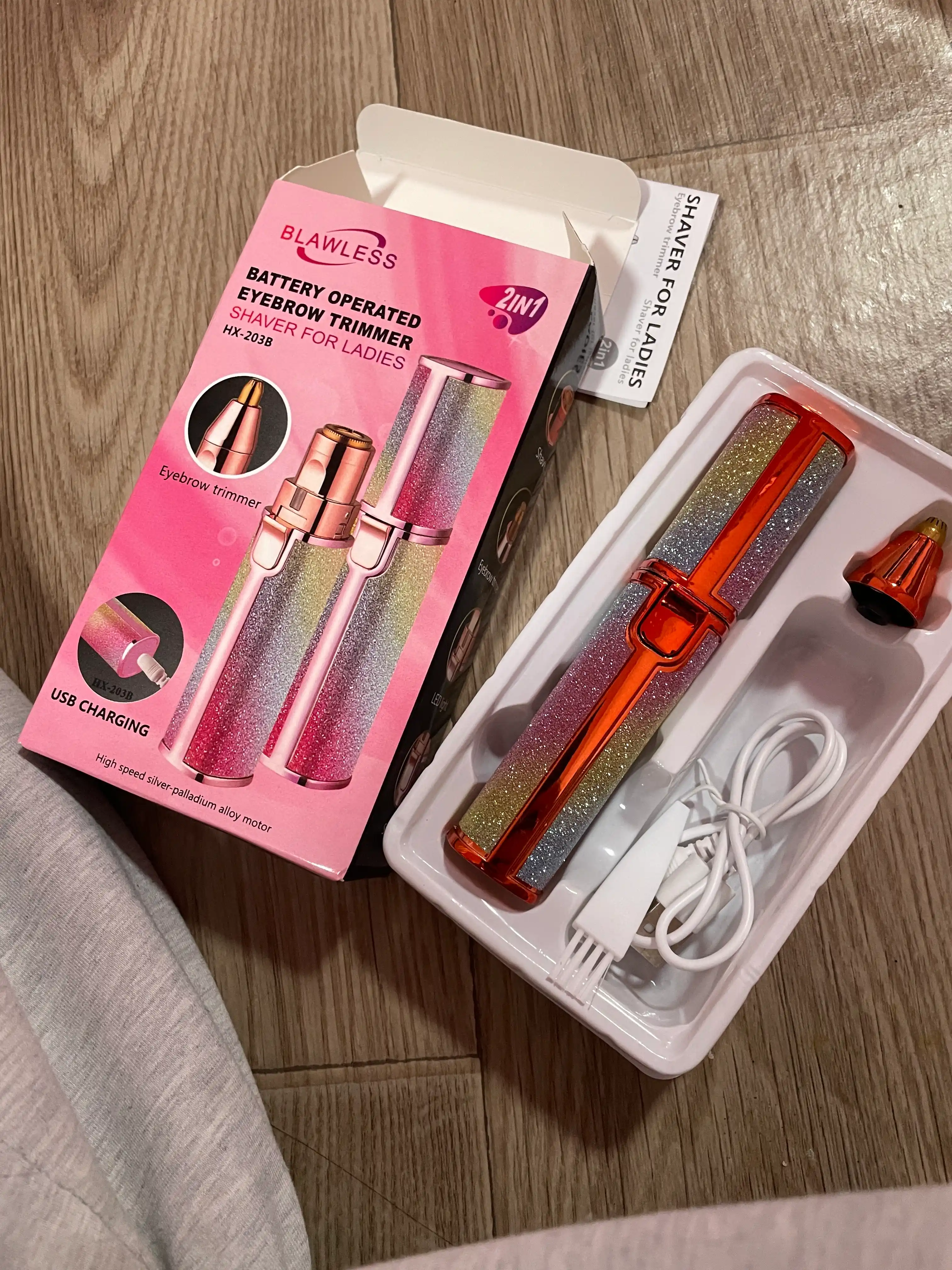 Elektr trimmer yuz va qoshlar uchun, USB epilator, 2 tasi 1 da