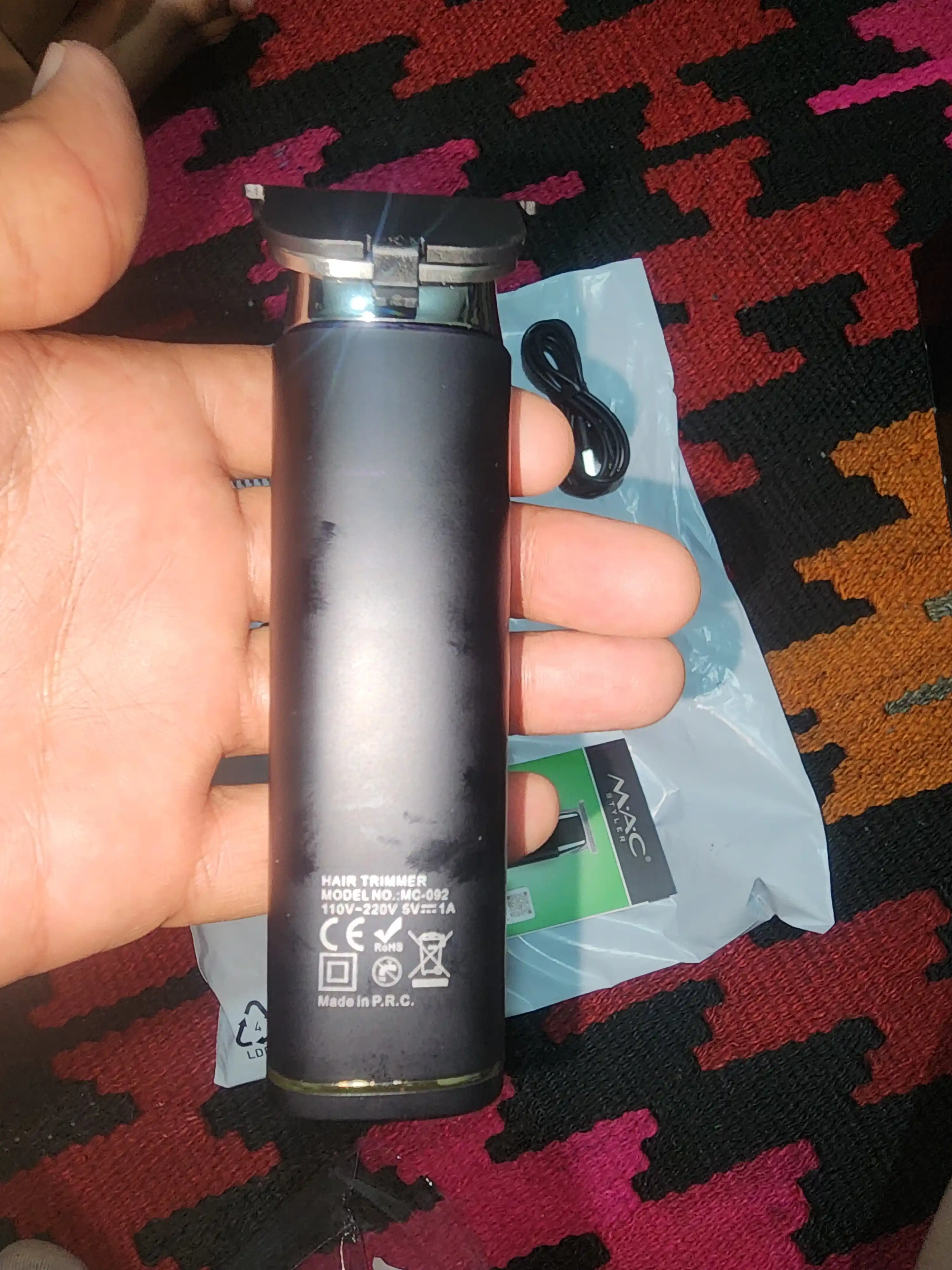 Simsiz soch olish mashinasi, MAC MC-092, LED displeyli soqol trimmer