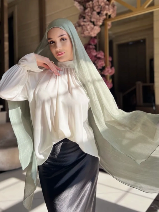 Organza sharf ayollar uchun, o'lchami 175x75 sm