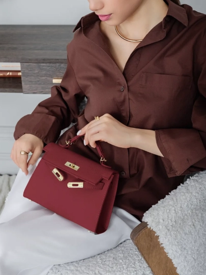 Женская мини сумка в стиле Hermes — JIVOTNI-HERMESUMKA-КРАСН