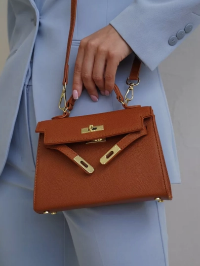 Женская мини сумка в стиле Hermes — JIVOTNI-HERMESUMKA-ОРАНЖ