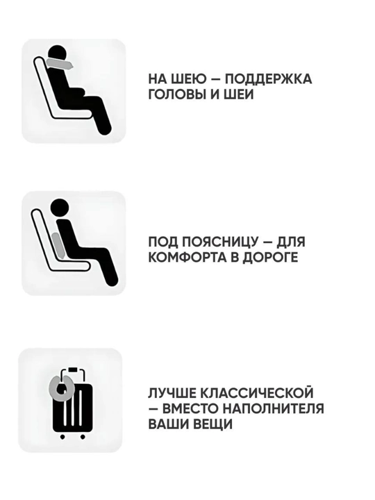 Подушка - сумка для путешествий на шею, с заполнением
