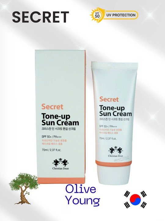 Secret Tone-Up SPF 50+ Christian Dean, солнцезащитный и выравнивающий крем SPF50+ 70 мл