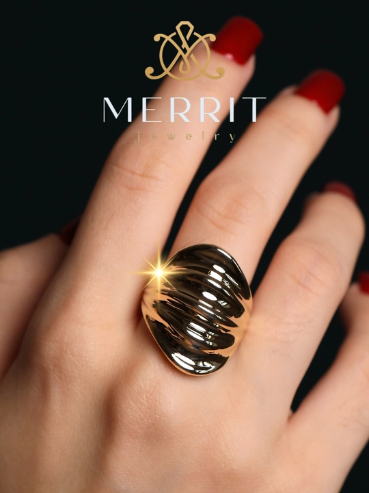 Ayollar va qizlar uchun tilla uzuk, 585, 16-20 razmer, M08U model, MERRIT
