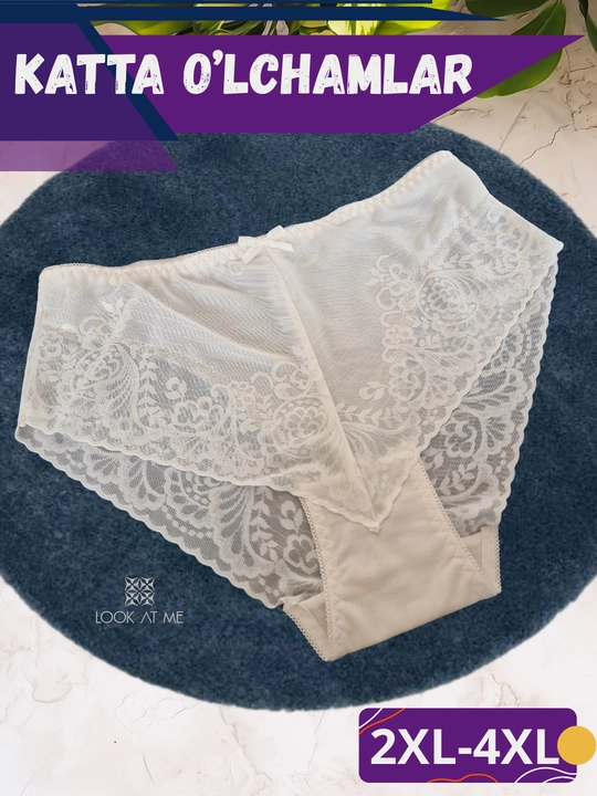 Ayollar trusiklari-sliplari, elastik neylondan, katta o'lchamlar 2XL-4Xl - 