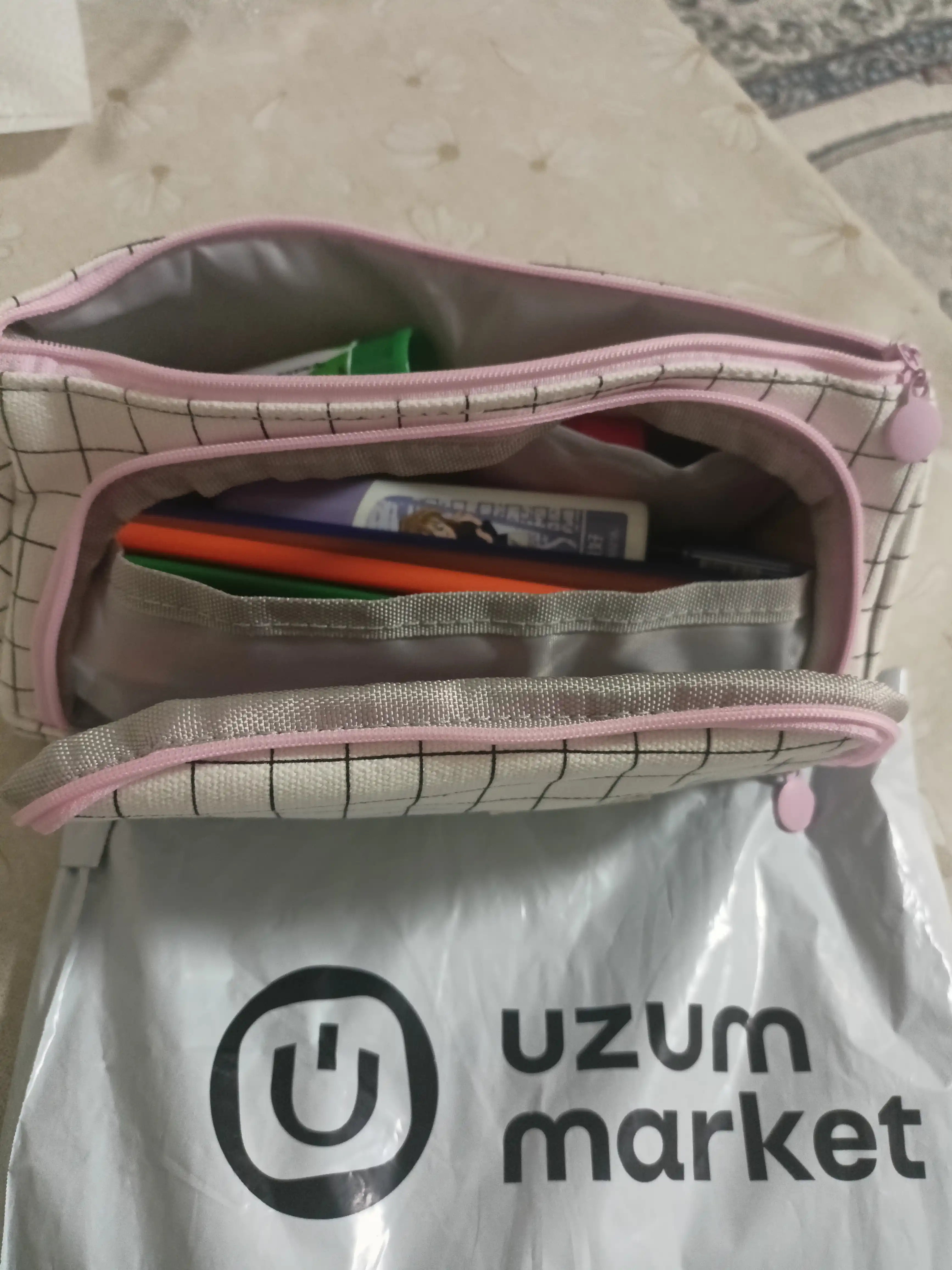 Ikki qavatli qalam qutisi - kosmetik sumka, qizlar uchun penal