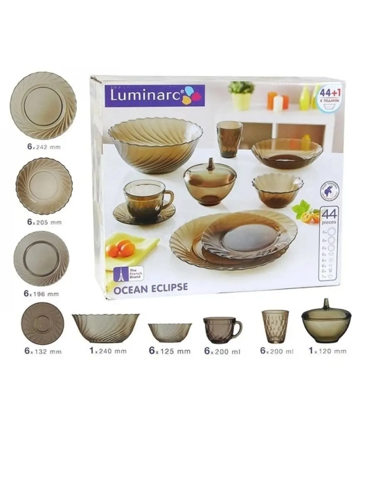 Luminarc Ocean Eclipse stol idishlari to'plami, 45 buyum