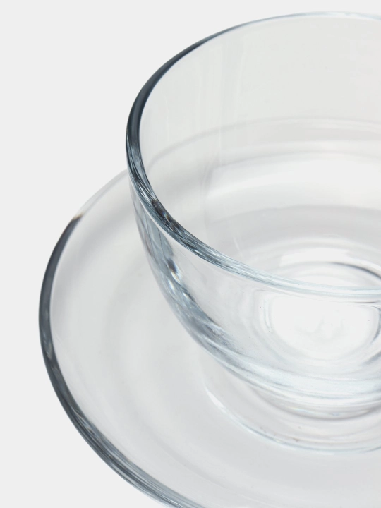Pasabahce Basic chashka va likopcha to‘plami, 238 ml, 6 dona
