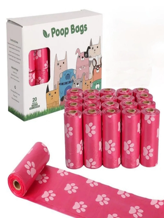 Uy hayvonlari yetkazib Ekologik toza axlat sumkasi ochiq poop sumka, 20 rulo - 