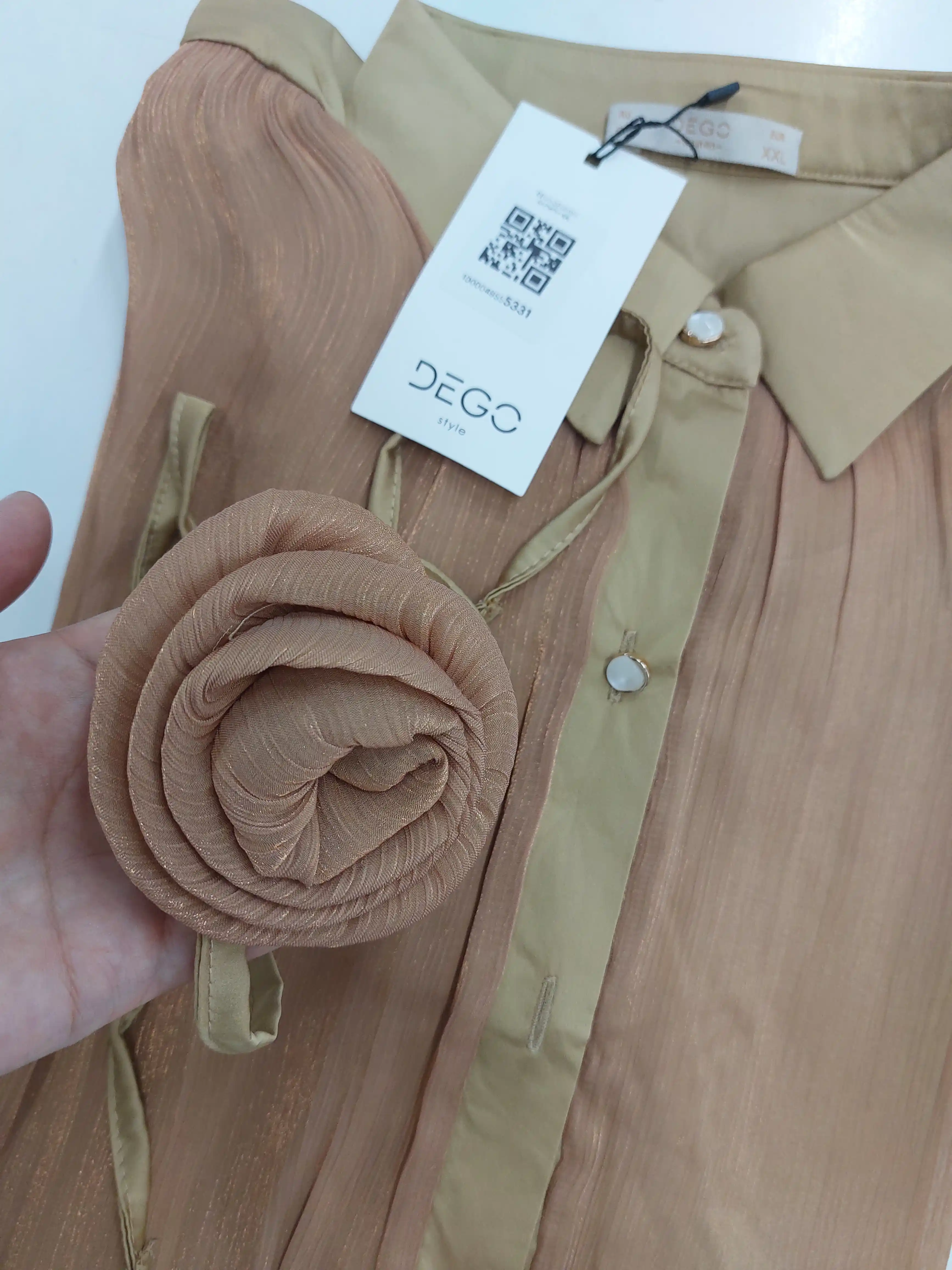 Рубашка DEGO, с цветочным декором, 44-S, 58-5XL