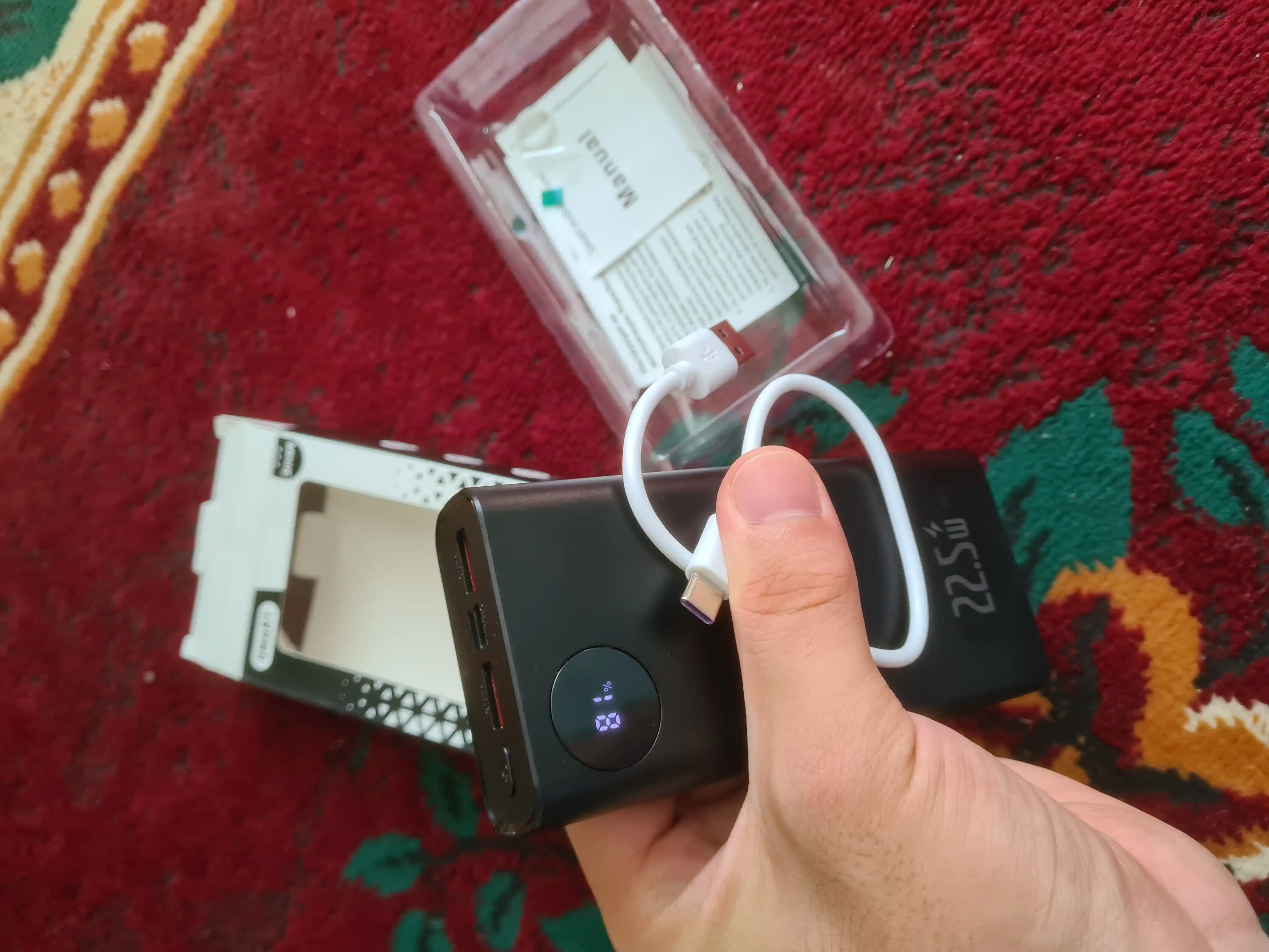 Tashqi akkumulyator 22.5w tezkor quvvat 20000 mA/h 