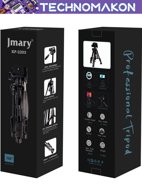 Shtativ Jmary KP-2203, tripod telefon va kamera uchun, universal