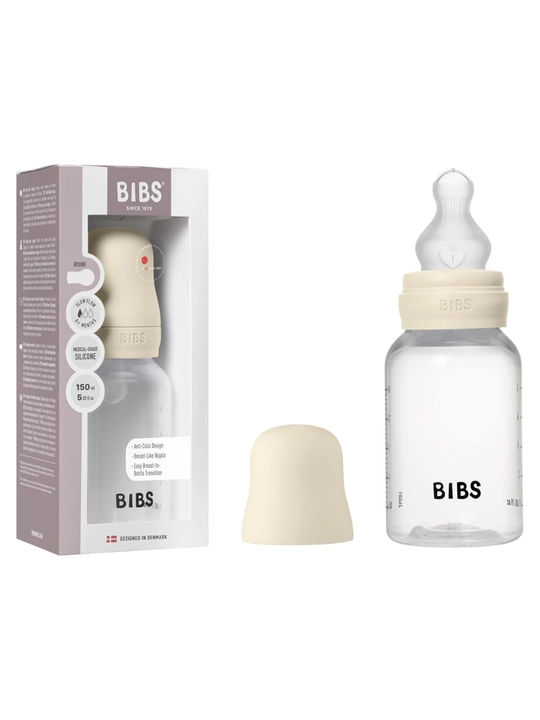 BIBS Baby Bottle 150 ml, Slow Flow, Anti-Kolik – Blush (Lateks), Sage & Ivory (Silikon)