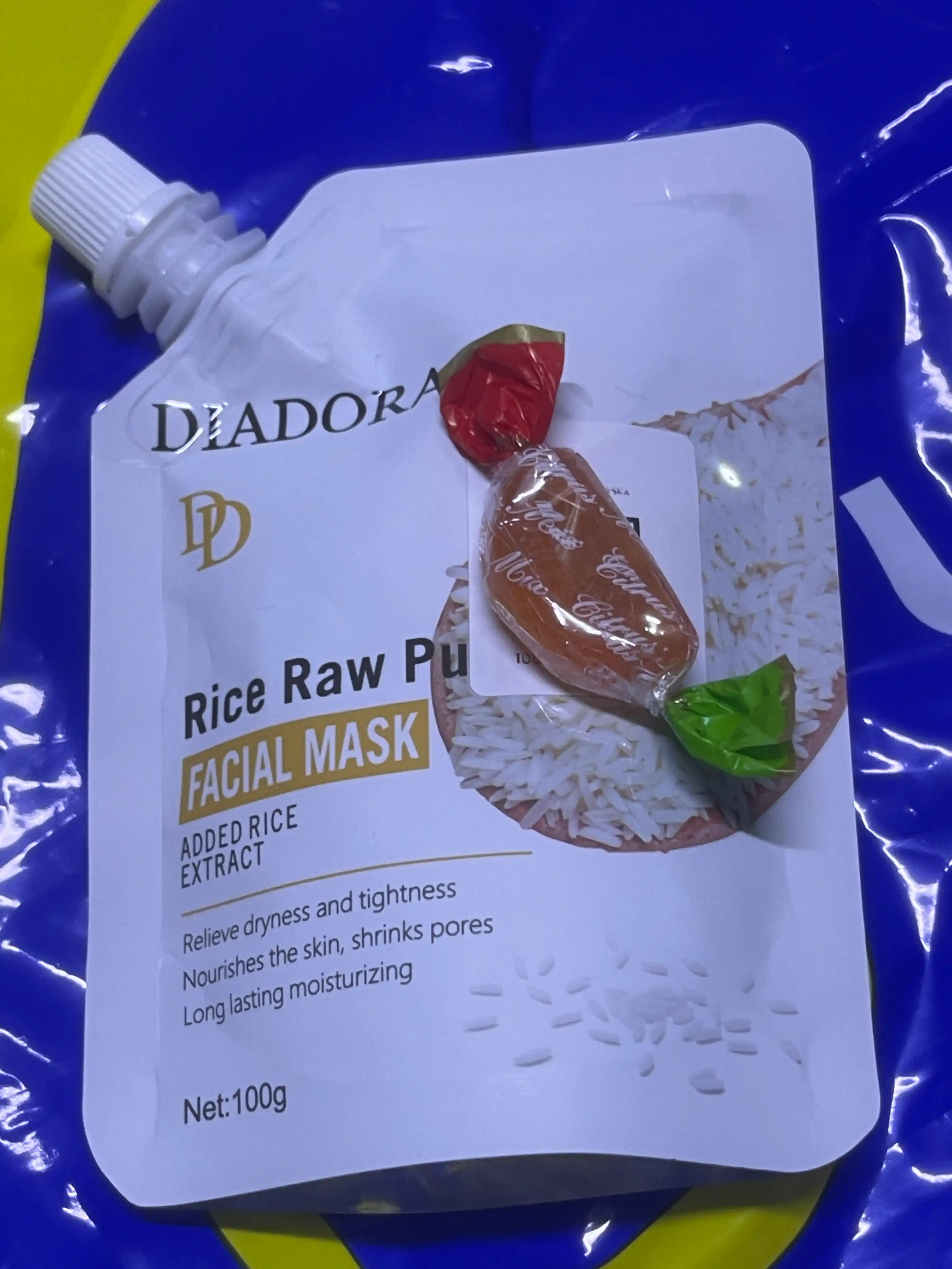 Bioaqua Rice Raw Pulp маска для лица, 100 г — увлажняющая, питательная и осветляющая
