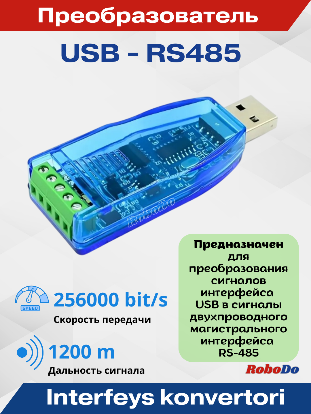 USB dan RS485 interfeys konvertori - 