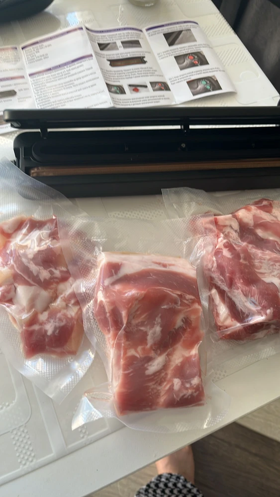 Пакеты для вакууматора рифленые, рулон для вакуумной упаковки, пищевые, прочные