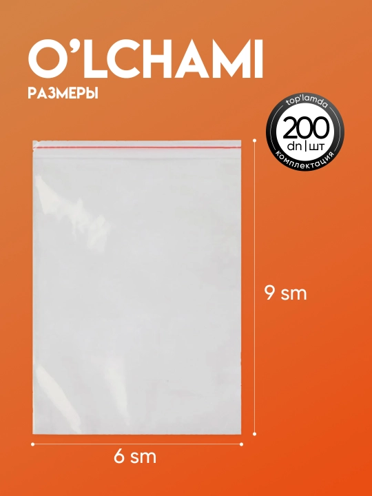 Zip paketlar zip-lock qulflashli, saqlash va fasovka uchun, turli o‘lchamlar, meshki