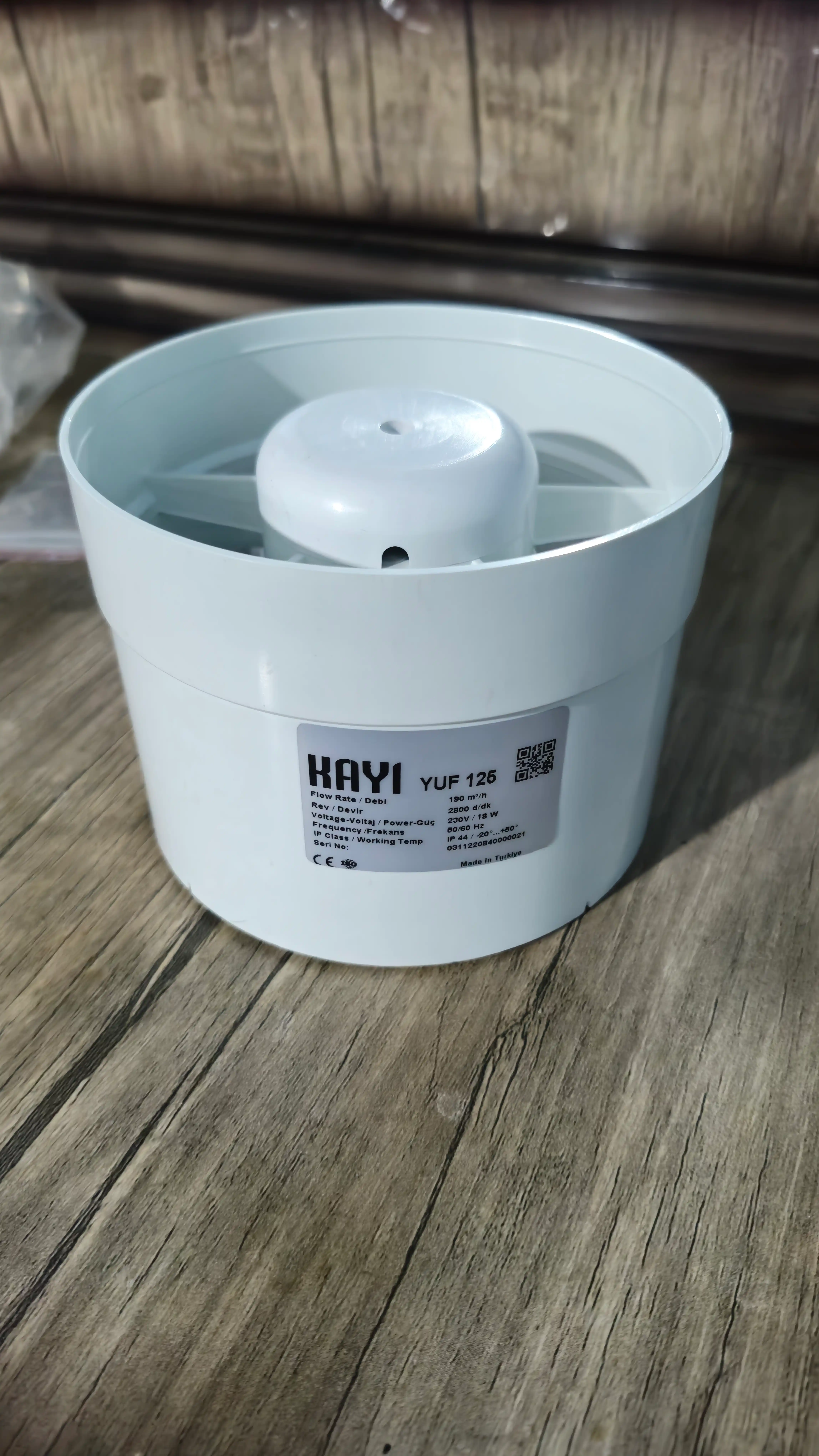 Havoni tortuvchi kanalni ventilyator KAYI, 100, 125, 150, Turkiya