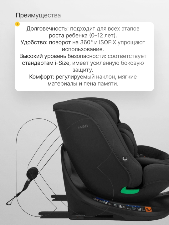 KikkaBoo i-Van i-SIZE avtomobil o'rindig'i