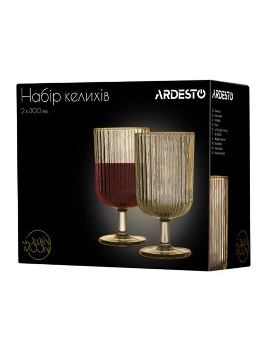 Набор бокалов ARDESTO Golden Moon 2 шт,80 мм диаметр,объем 300 мл,материал стекло,AR2630GM