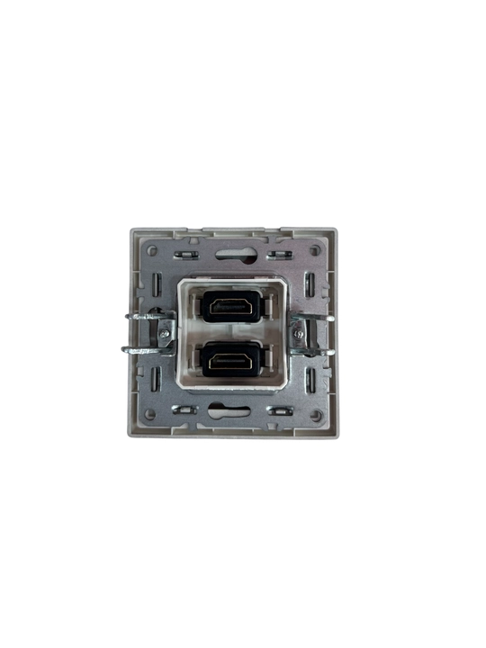 Розетка мультимедийная Venus PRIME, 2 HDMI разъема, серая, электрическая