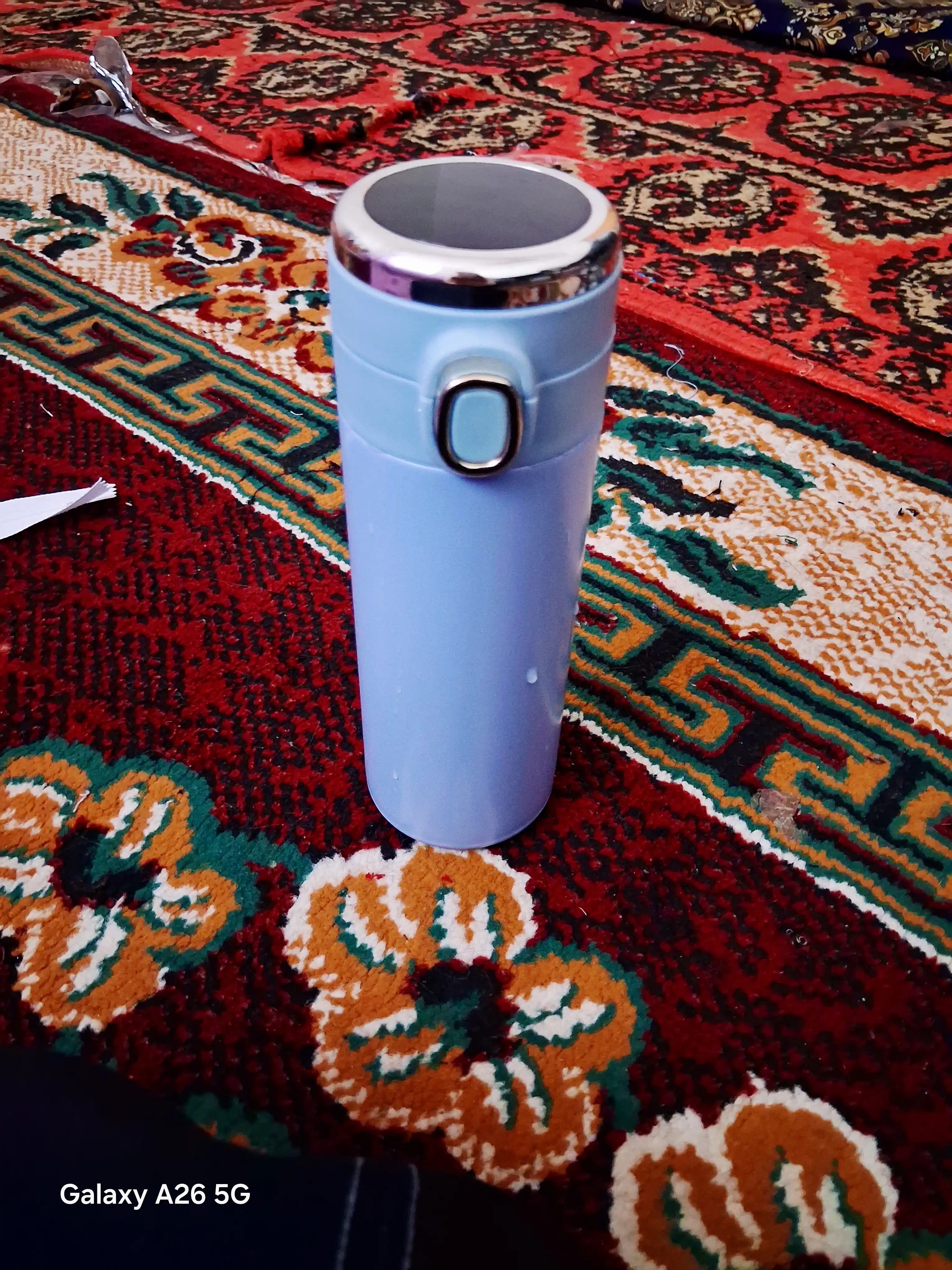Termal krujka, choy, qahva, ofis va sayohat uchun, harorat sensori bilan termos, 420 ml