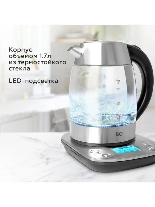 Elektr choynak BQ KT1703G 1.7 l, quvvati 2200Vt, 13 ta harorat rejimi