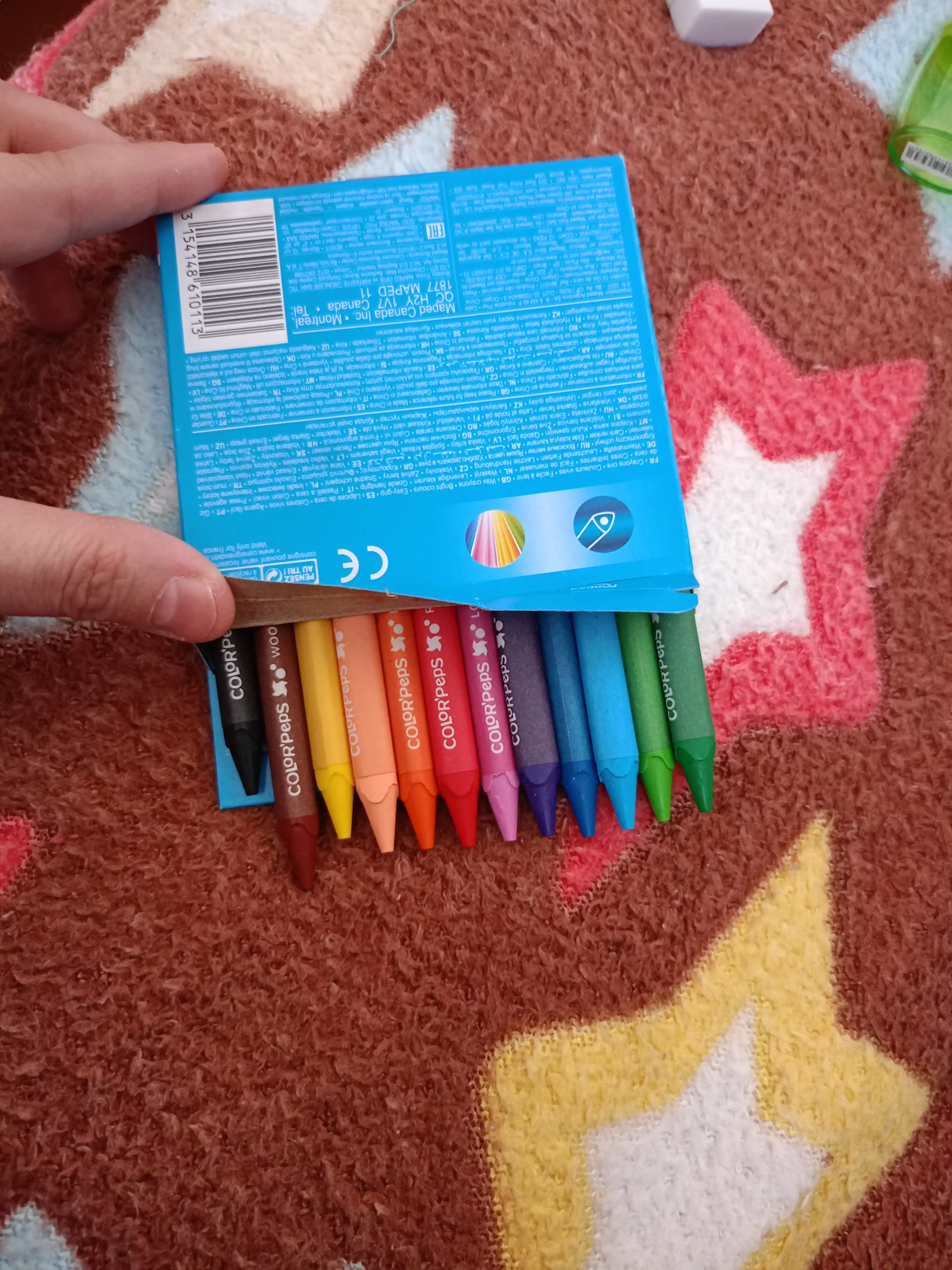 Color’Peps Wax 861011 rangli Maped moy-pastel qalamlari, 12