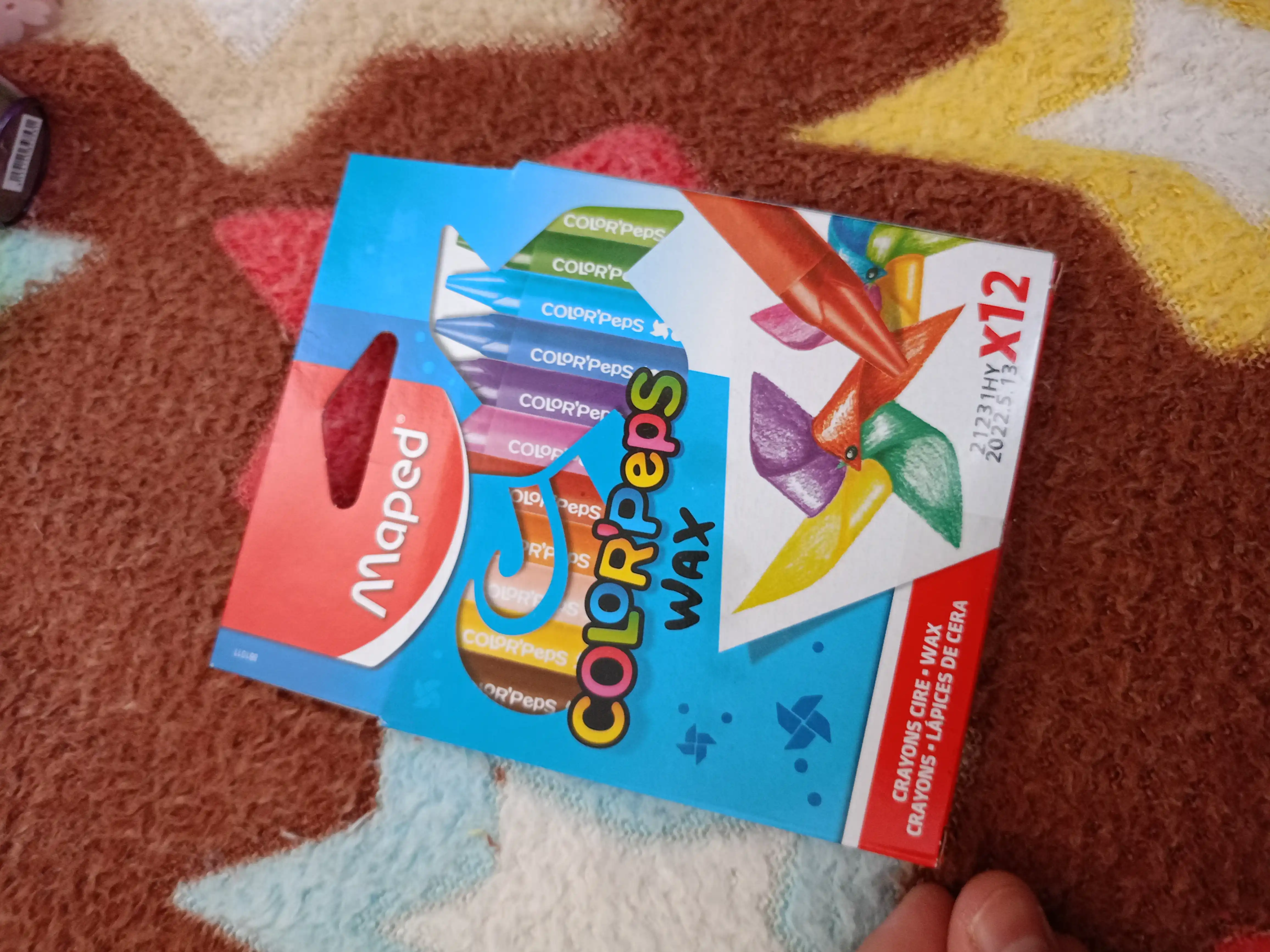Color’Peps Wax 861011 rangli Maped moy-pastel qalamlari, 12