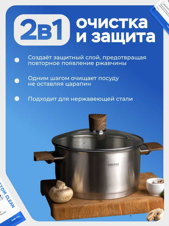 Универсальное средство для казанов от нагара, жира и налета, салфетка антинагар