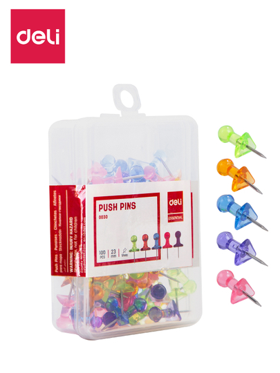 Quvvat tugmalari 100 dona shaffof Deli, 0030 - 